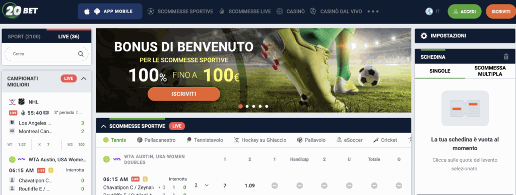 20bet Homepage