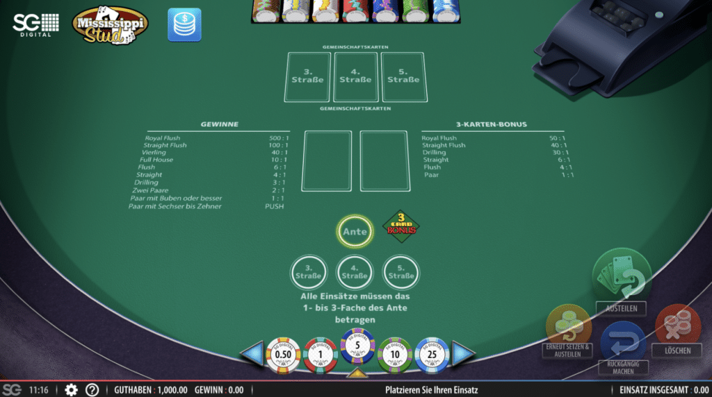 Recensione Poker Mississippi Stud