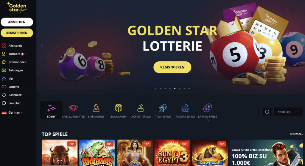 Golden Star Start seite