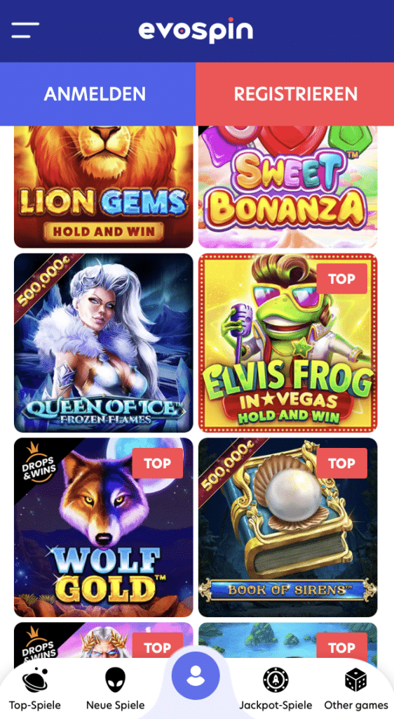 Evospin Casino Mobiles Spielen