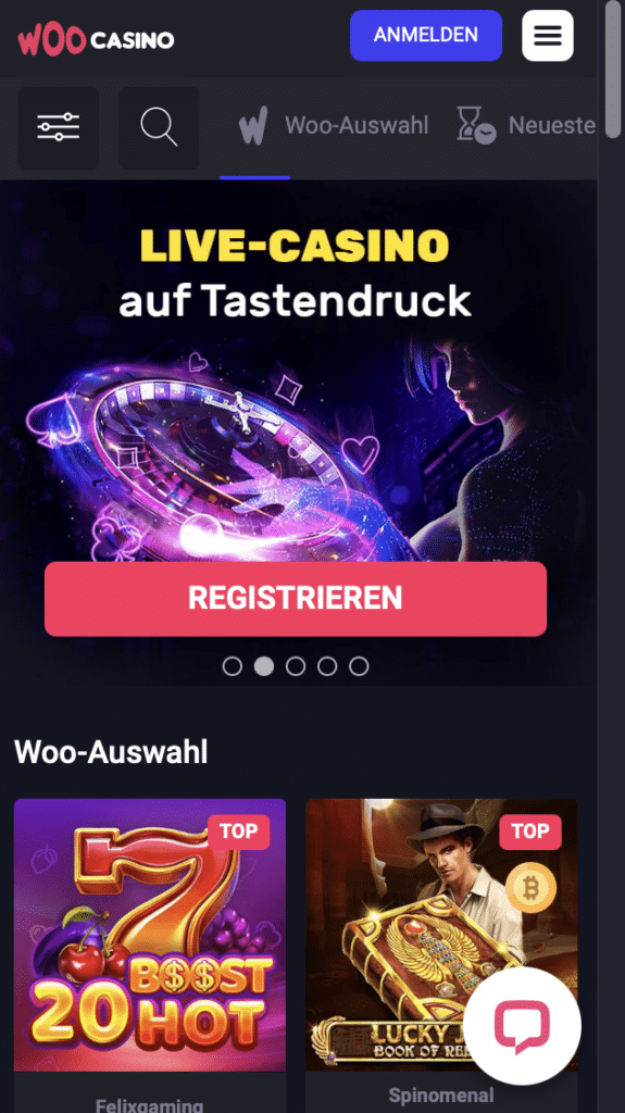 Woo Casino Mobiles Spielen