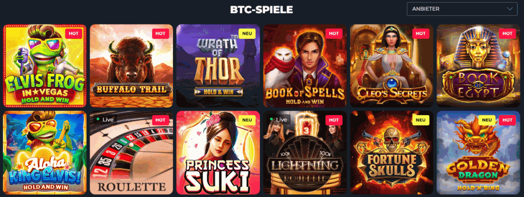 Bitcoin Casino Spiele