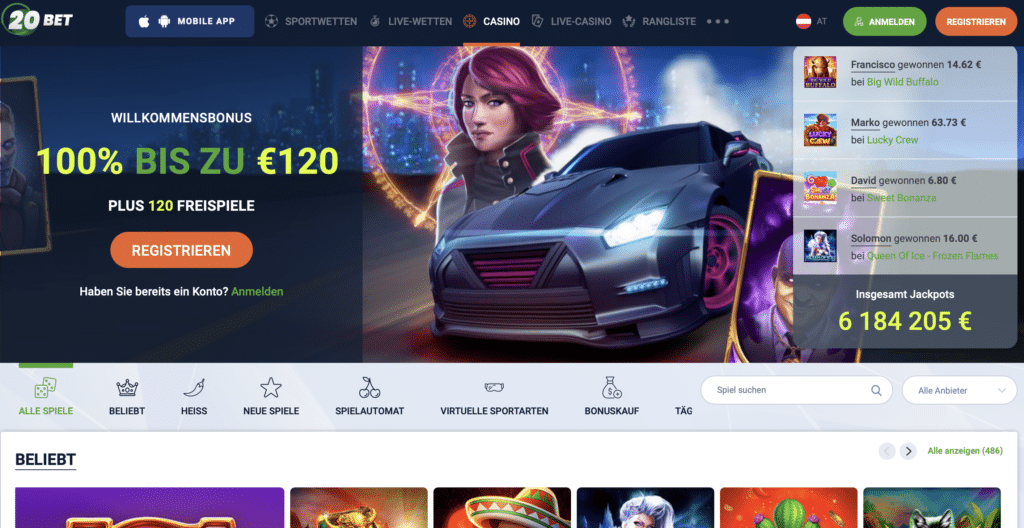 20bet Casino Übersicht