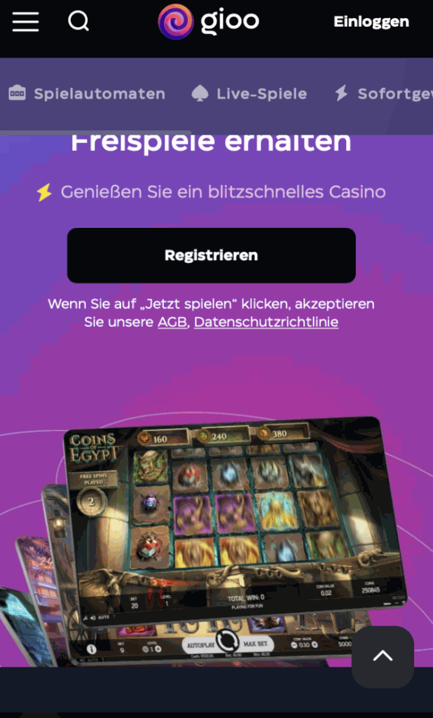 Gioo Handy Casino Spiele