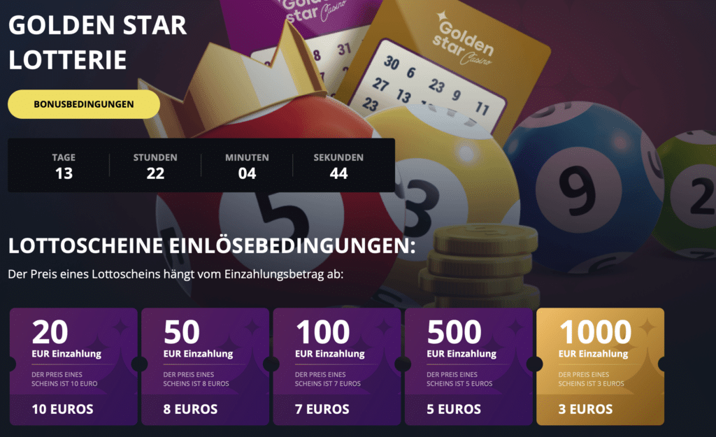 Lotterie des Golden Star Casino
